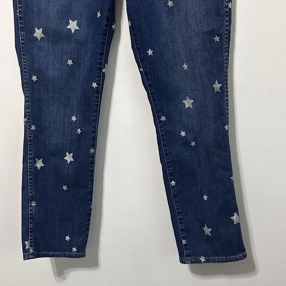 J Crew Vintage Straight Jeans 30 Ankle White Stars Patriotic July Blue BBQ Party - Picture 2 of 10
